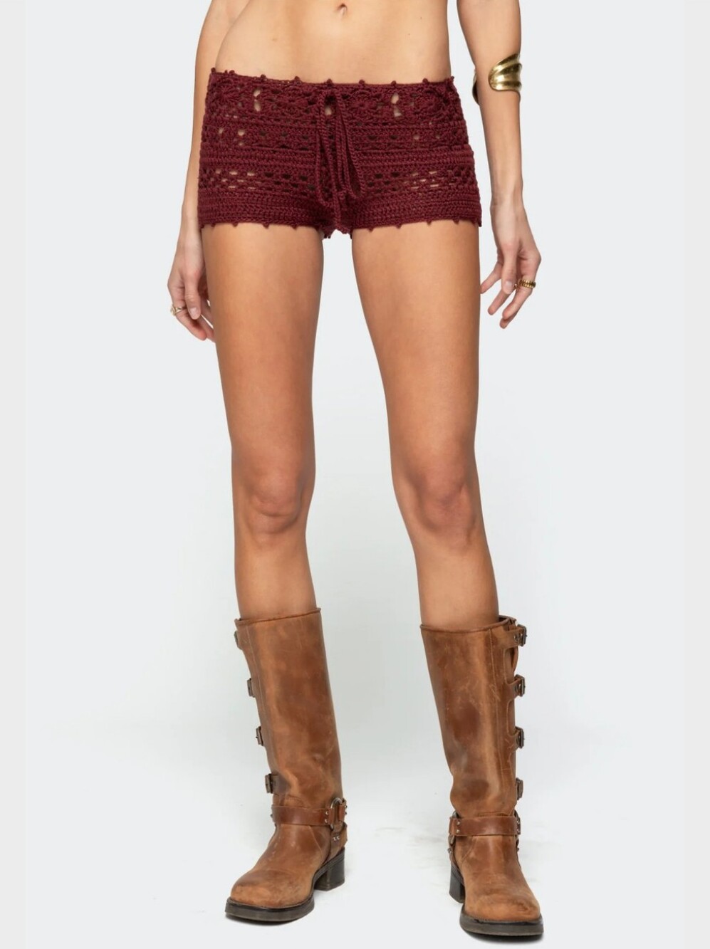 Edikted Kelani Crochet Shorts- L